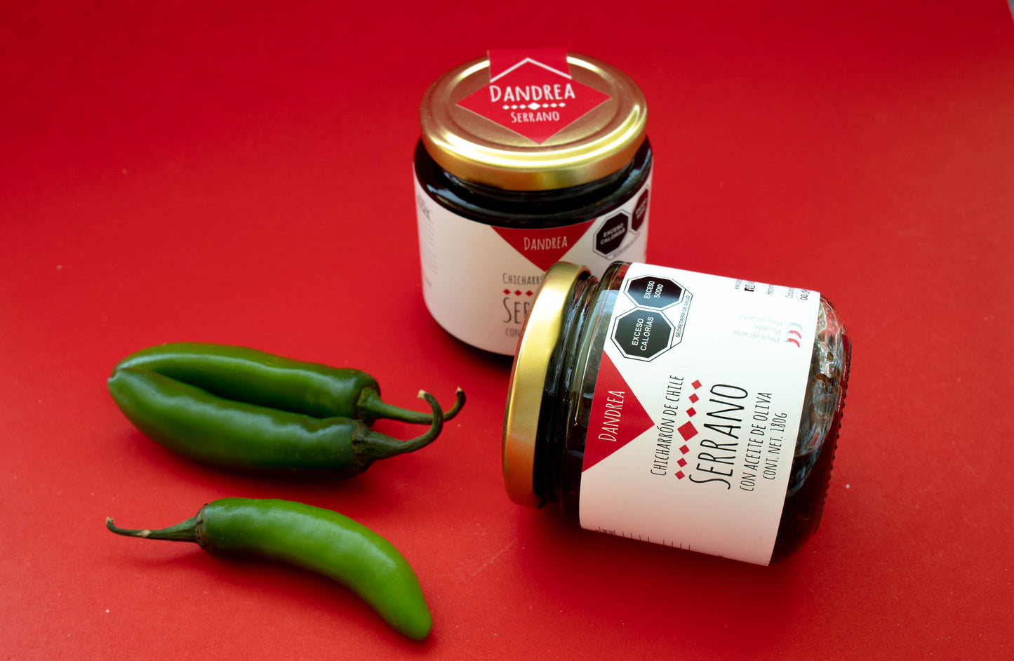 Chicharrón de Chile Serrano con Aceite de Oliva